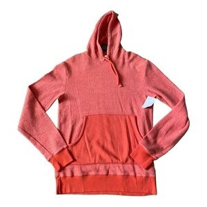 M Singer orange pull over hoodie